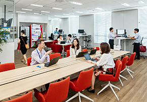 社員の働きやすさを考えたオフィスが増えている(写真提供:P&Gジャパン)